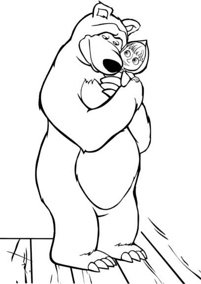 Malowanka Dla Dzieci – Masha i niedźwiedź
